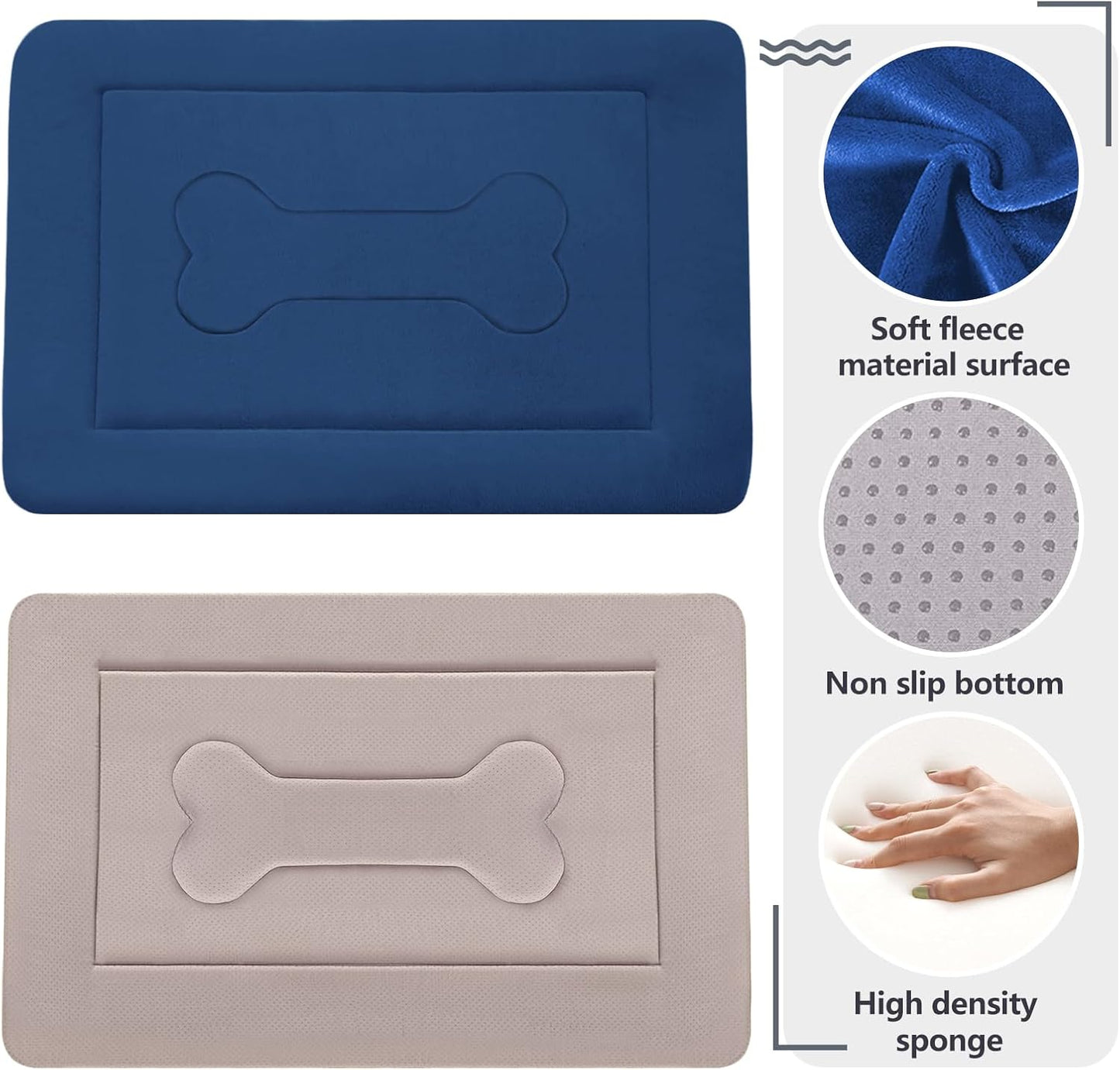 Dog Bed Large Crate Mat 42 in Non-Slip Washable Soft Mattress Kennel Pads