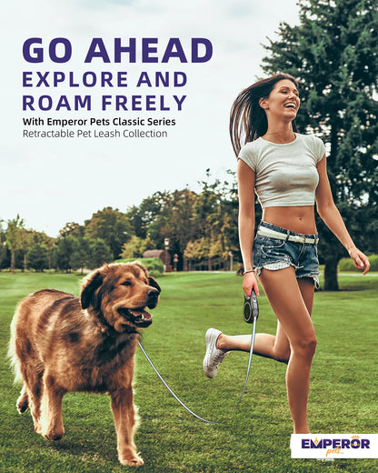 Correa Retráctil Para Perros Grandes De 16 Pies - Hasta 110 Libras, Correa Para Perros Grandes De Alta Resistencia Retráctil De 16 Pies - Gris - GY16-50