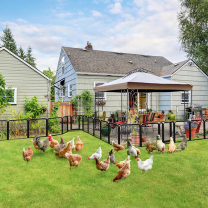 24/32/40-Inch 8/16/32 Panel Heavy Duty Pet Playpen Dog Exercise Pen Cat Fence with Door Puppy Rabbits Portable Play Pen,Outdoor/Indoor,Black